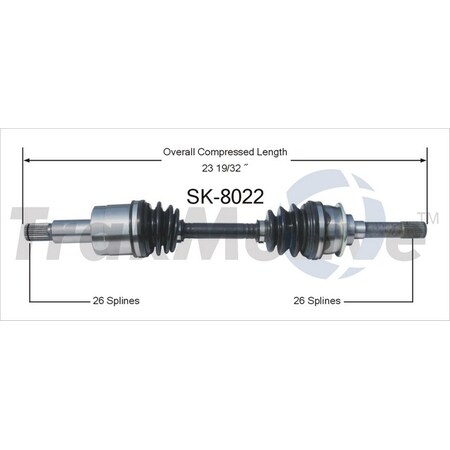Surtrack Axle Cv Axle Shaft, Sk-8022 SK-8022